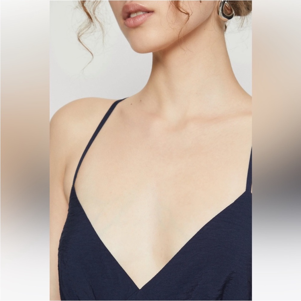 NWT Abercrombie & Fitch Blue Tiered Maxi Dress Flowy Crisscross Back Sundress S - Picture 8 of 16